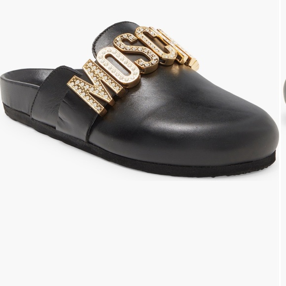 NWT 100% Authentic Moschino Clog w/ Rhinestone Embellishments - Picture 1 of 6